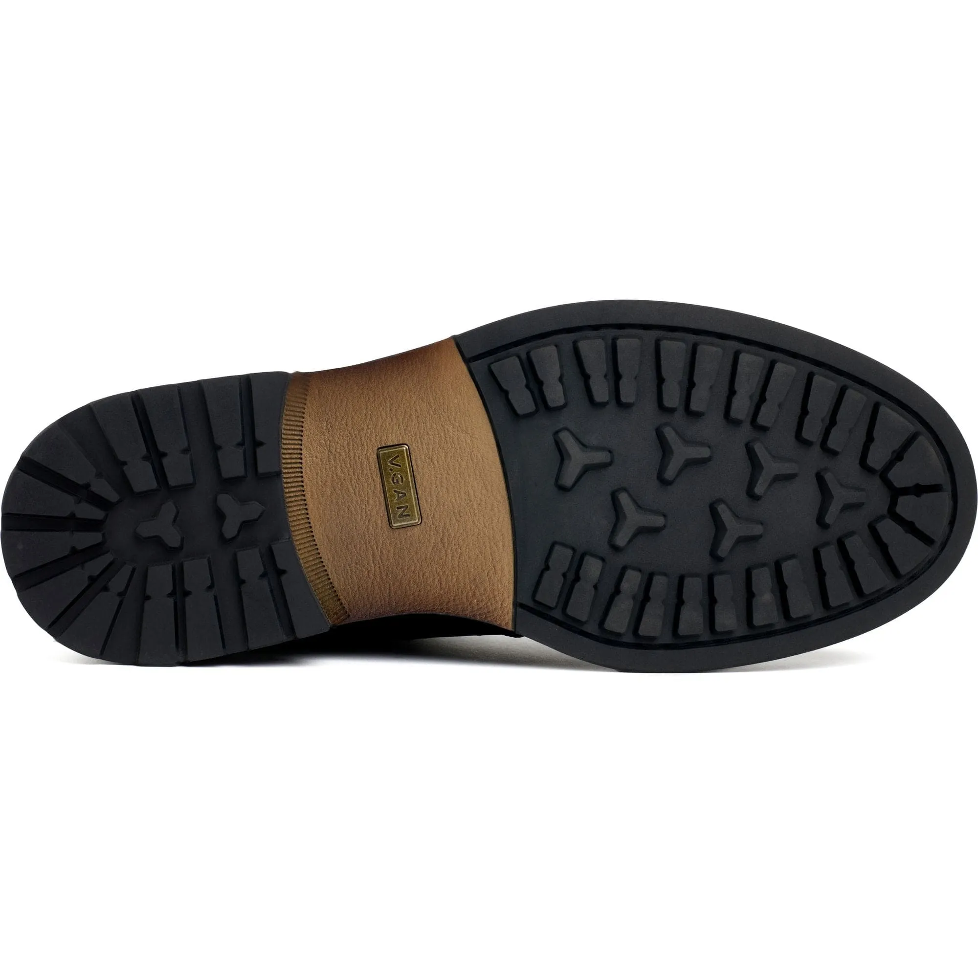 Aspar Herren-Vegane-Leder-Chukka-Stiefel | Schwarz
