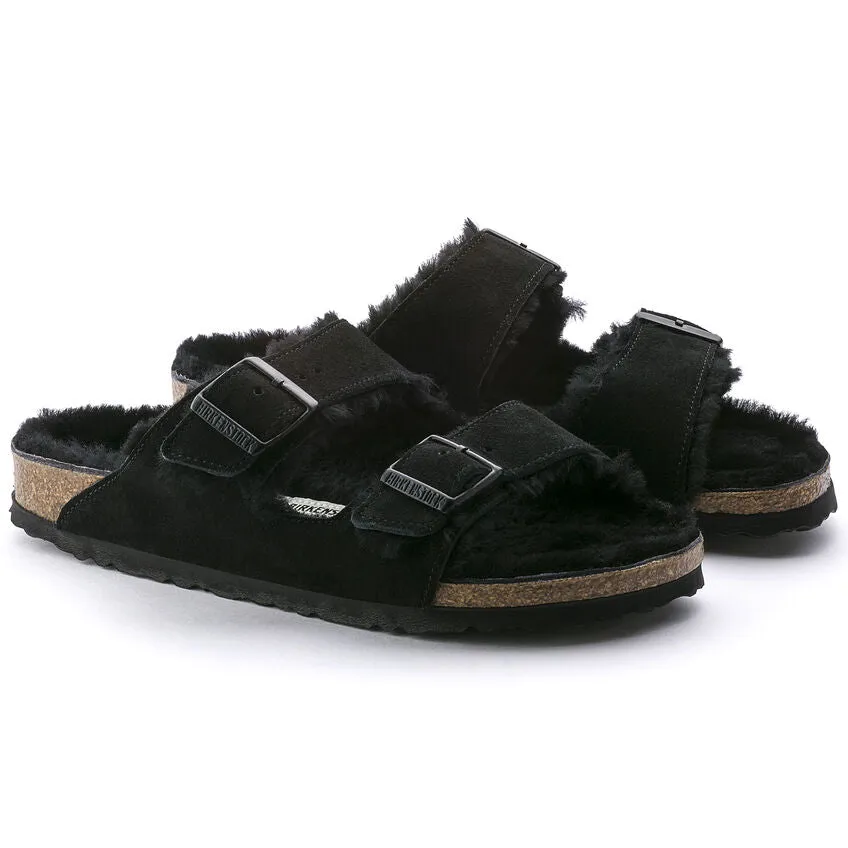 Birkenstock Schuhe Arizona Schwarz Wildleder/Schaffell