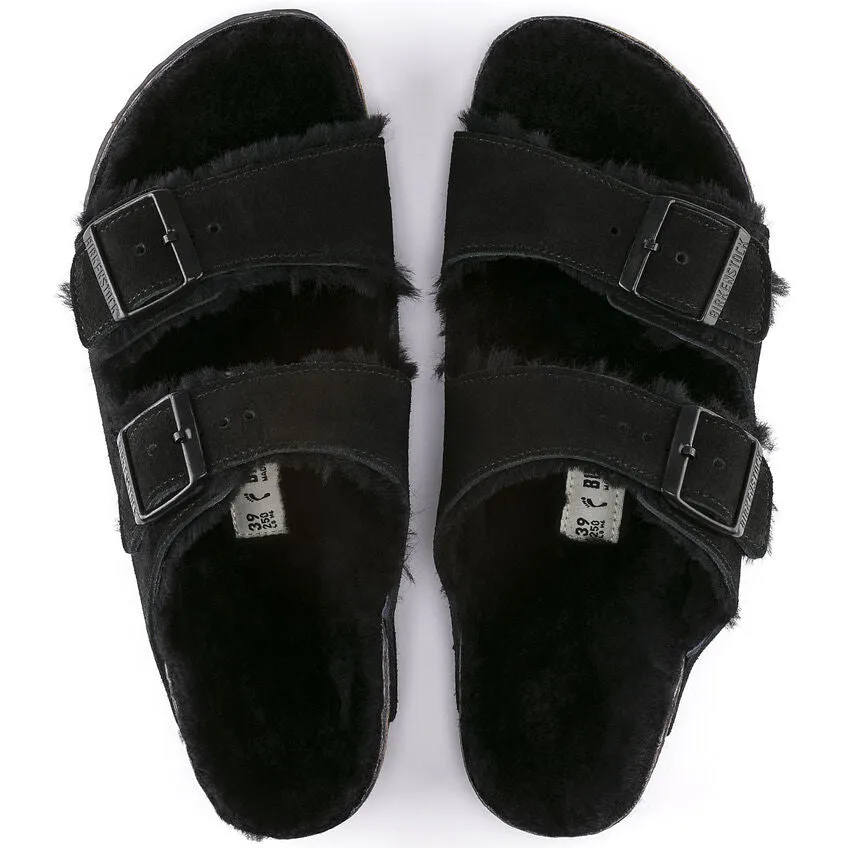 Birkenstock Schuhe Arizona Schwarz Wildleder/Schaffell