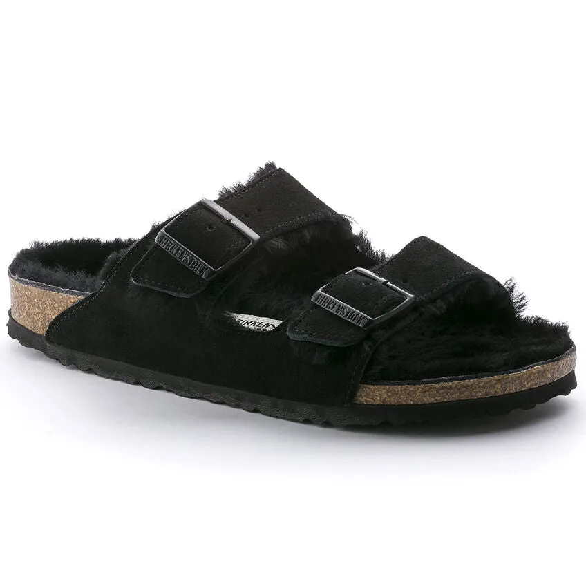 Birkenstock Schuhe Arizona Schwarz Wildleder/Schaffell