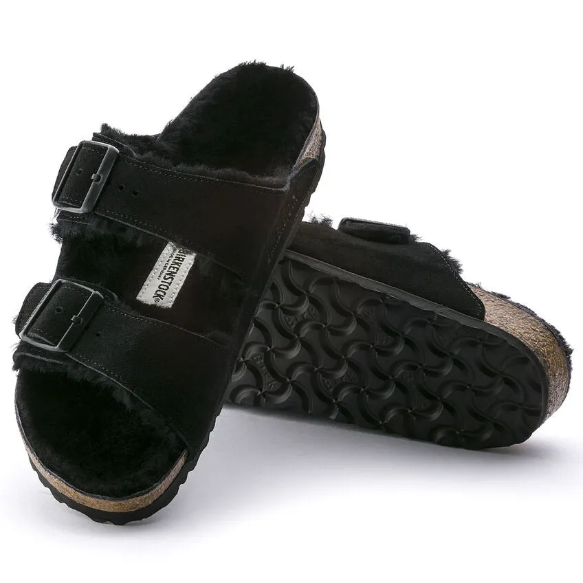 Birkenstock Schuhe Arizona Schwarz Wildleder/Schaffell
