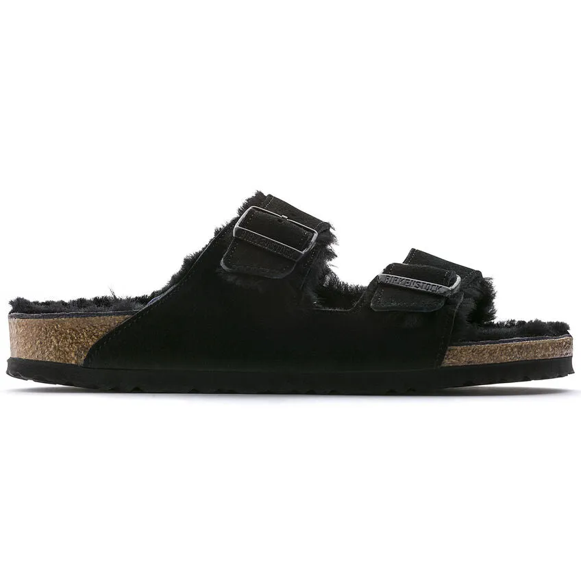 Birkenstock Schuhe Arizona Schwarz Wildleder/Schaffell