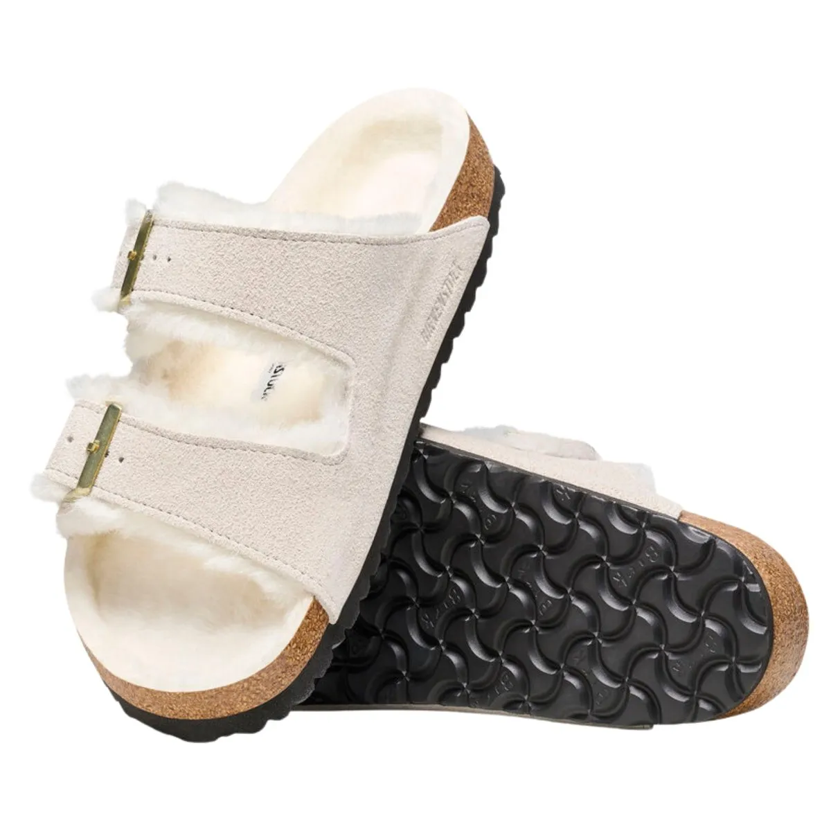 Birkenstock Damen Arizona Shearling Antik Weiß Wildleder