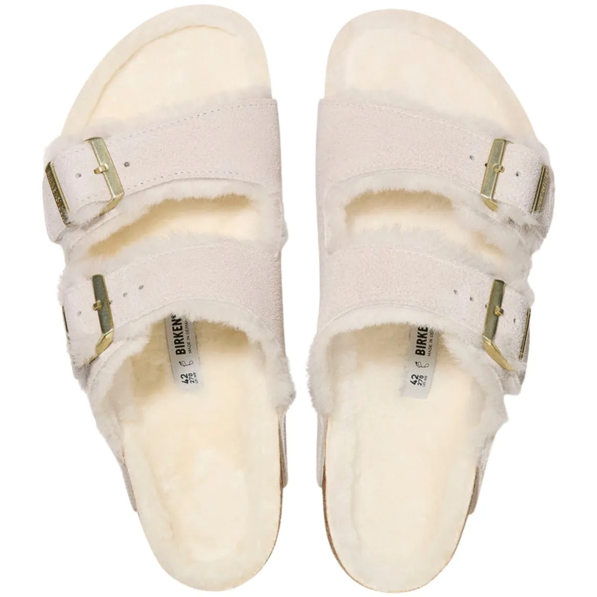 Birkenstock Damen Arizona Shearling Antik Weiß Wildleder