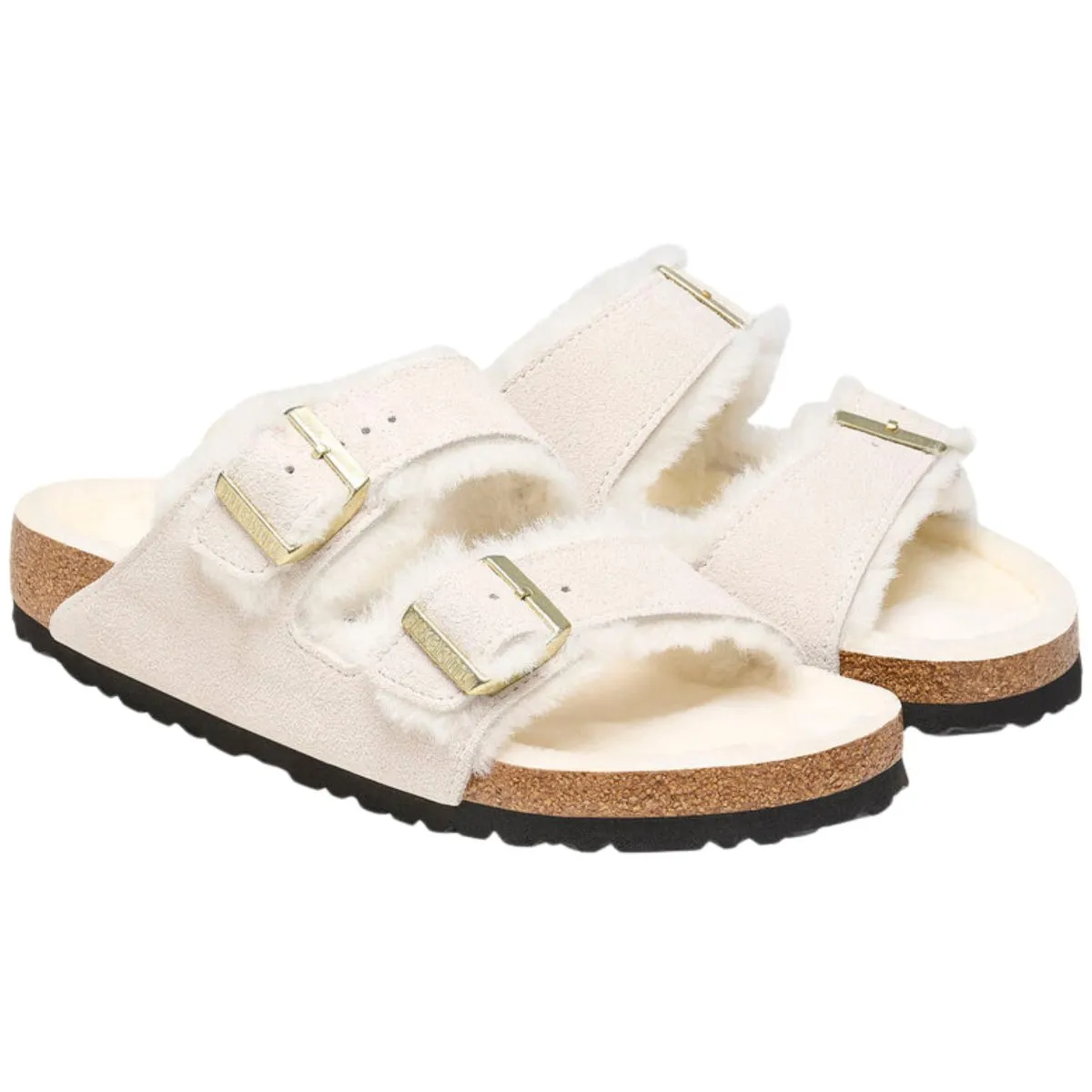 Birkenstock Damen Arizona Shearling Antik Weiß Wildleder