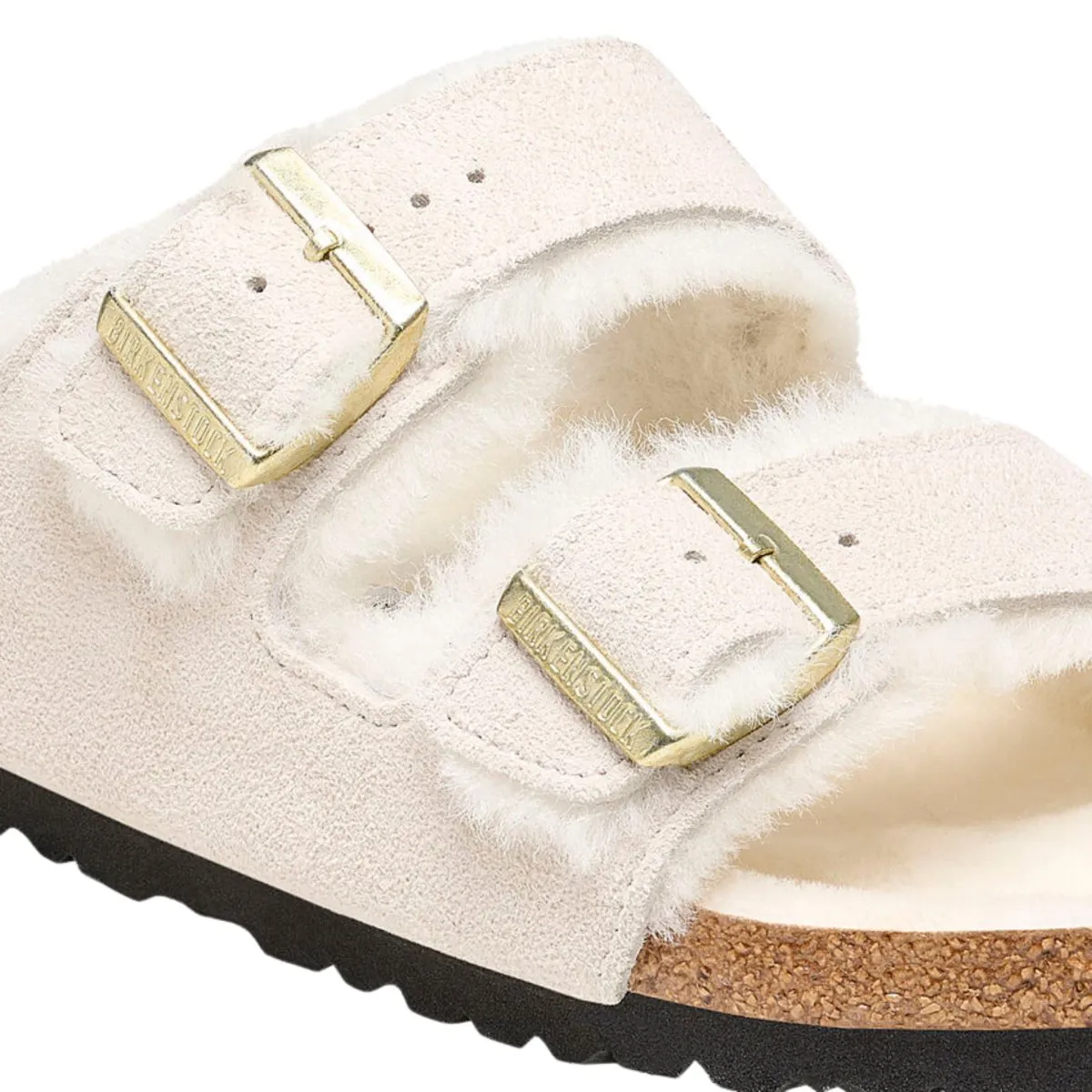 Birkenstock Damen Arizona Shearling Antik Weiß Wildleder
