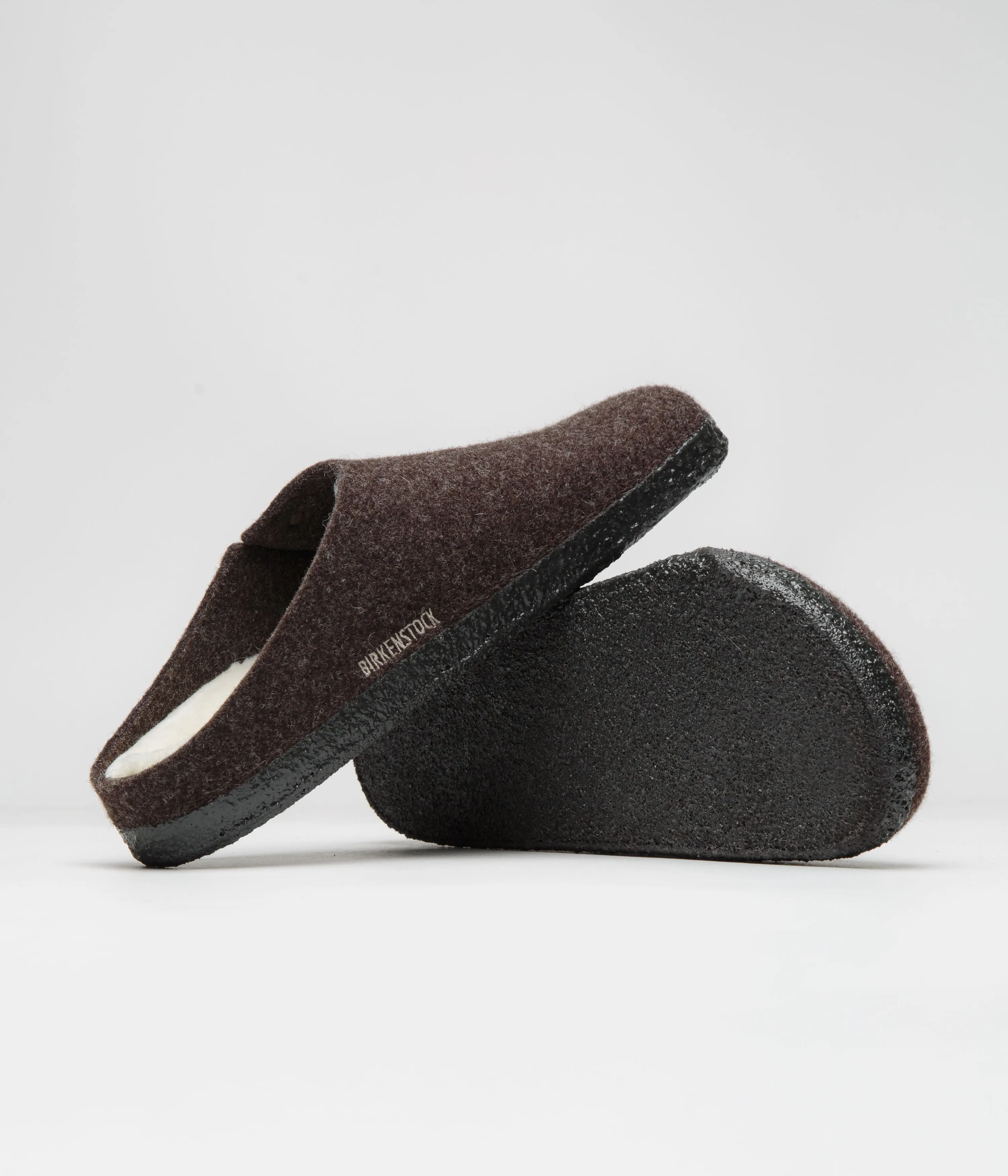Birkenstock Zermatt Filzpantoffeln mit Schaffell - Mokka Birkenstock Schuhe