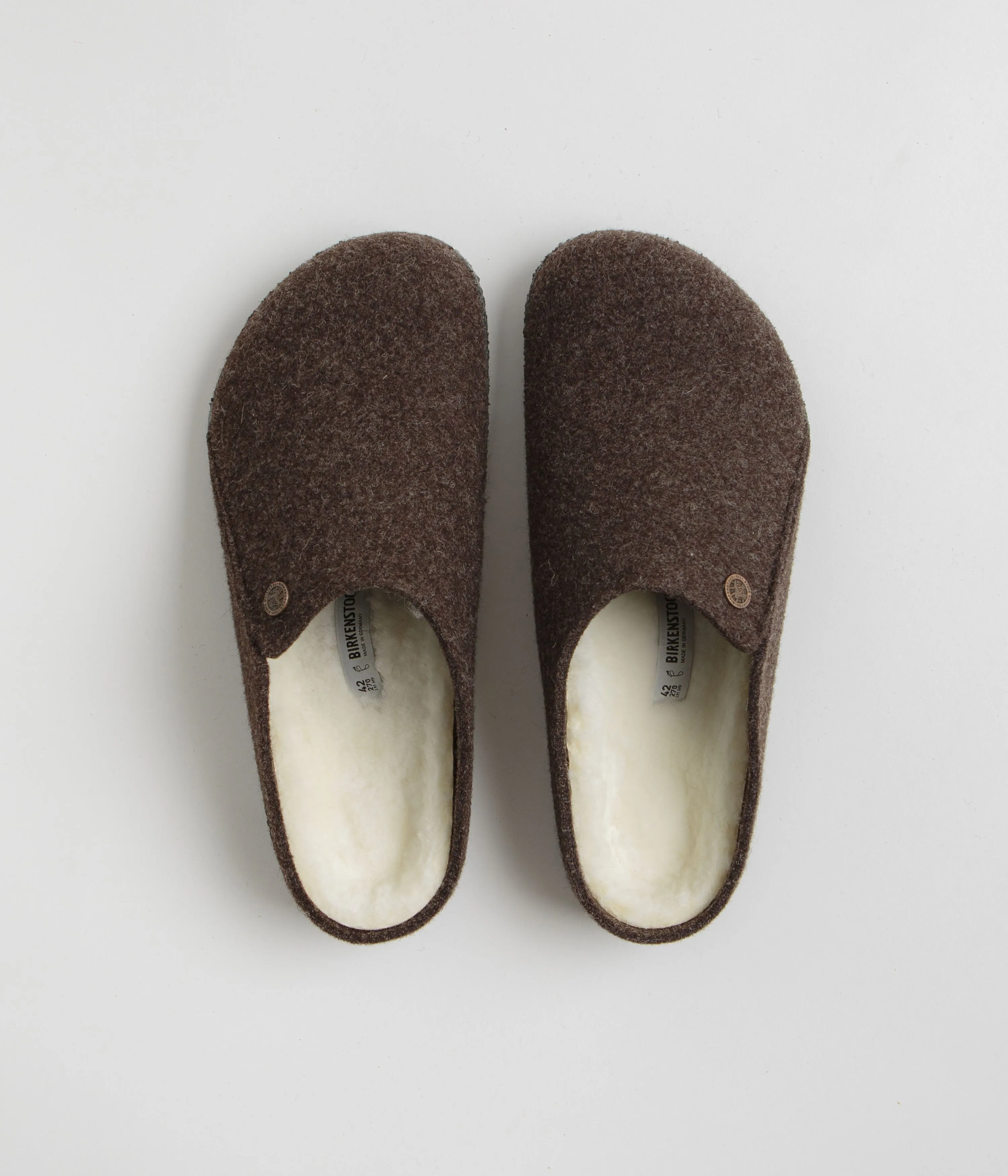 Birkenstock Zermatt Filzpantoffeln mit Schaffell - Mokka Birkenstock Schuhe