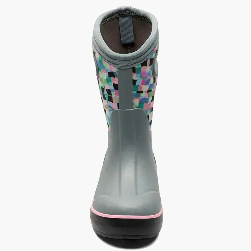 Bogs Schuhe Classic II Karo Geo Nebelgrau (Größe 8c-5J)