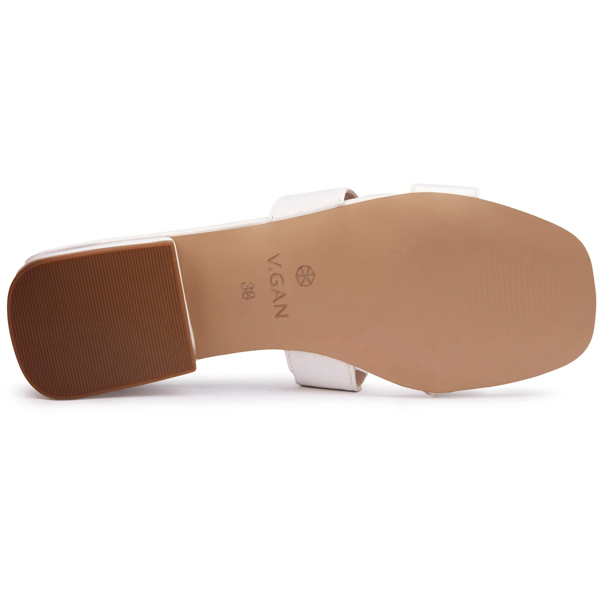 Bok Damen Vegan Leder Klassische Slider Sandalen | Weiß