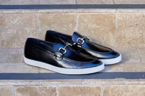Kalbsleder Slip-On Horsebit Loafer Schwarz