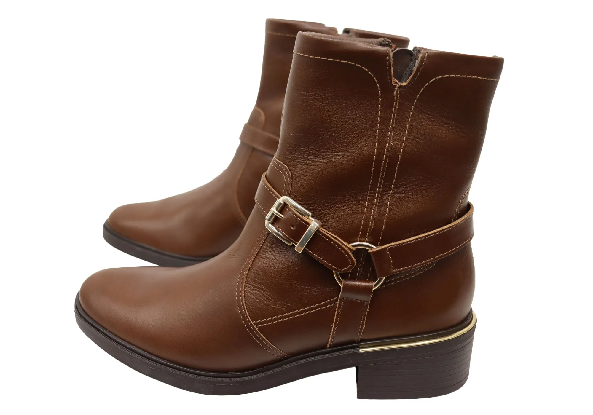 Comfortflex Belinda Damen Brasilianische Bequeme Leder Knöchelstiefel Comfortflex Schuhe