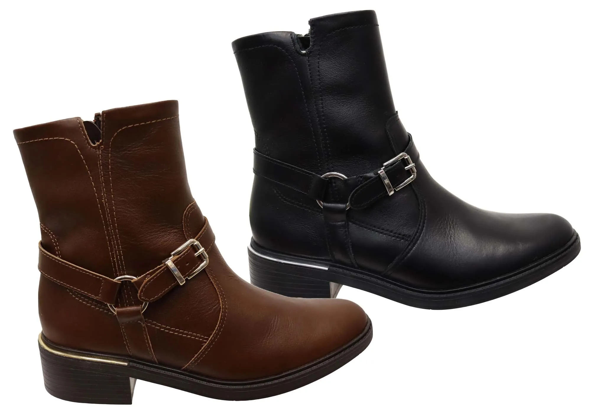 Comfortflex Belinda Damen Brasilianische Bequeme Leder Knöchelstiefel Comfortflex Schuhe