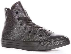 Converse All Star Hi A05432C In Schwarz Glitzer Schuhen Converse