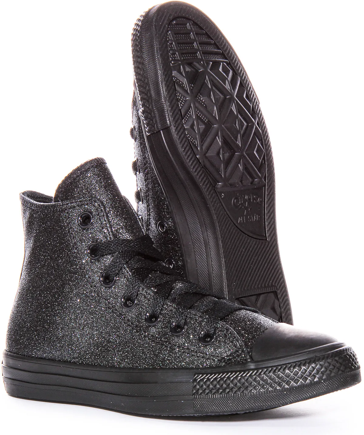 Converse All Star Hi A05432C In Schwarz Glitzer Schuhen Converse
