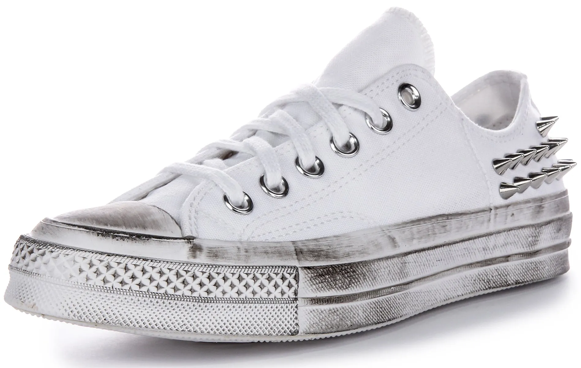 Converse Chuck 70s Vintage Studd A07208C in Weiß-Silber Schuhen Converse