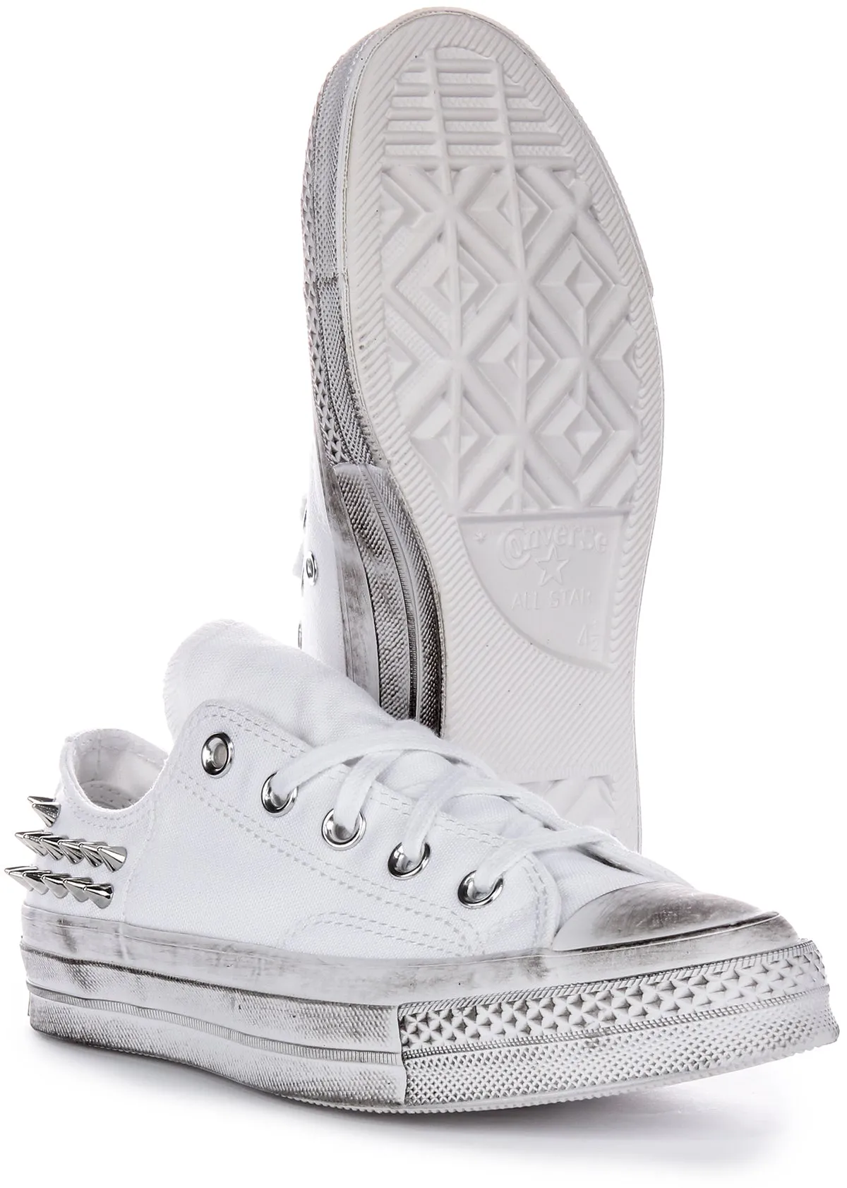 Converse Chuck 70s Vintage Studd A07208C in Weiß-Silber Schuhen Converse