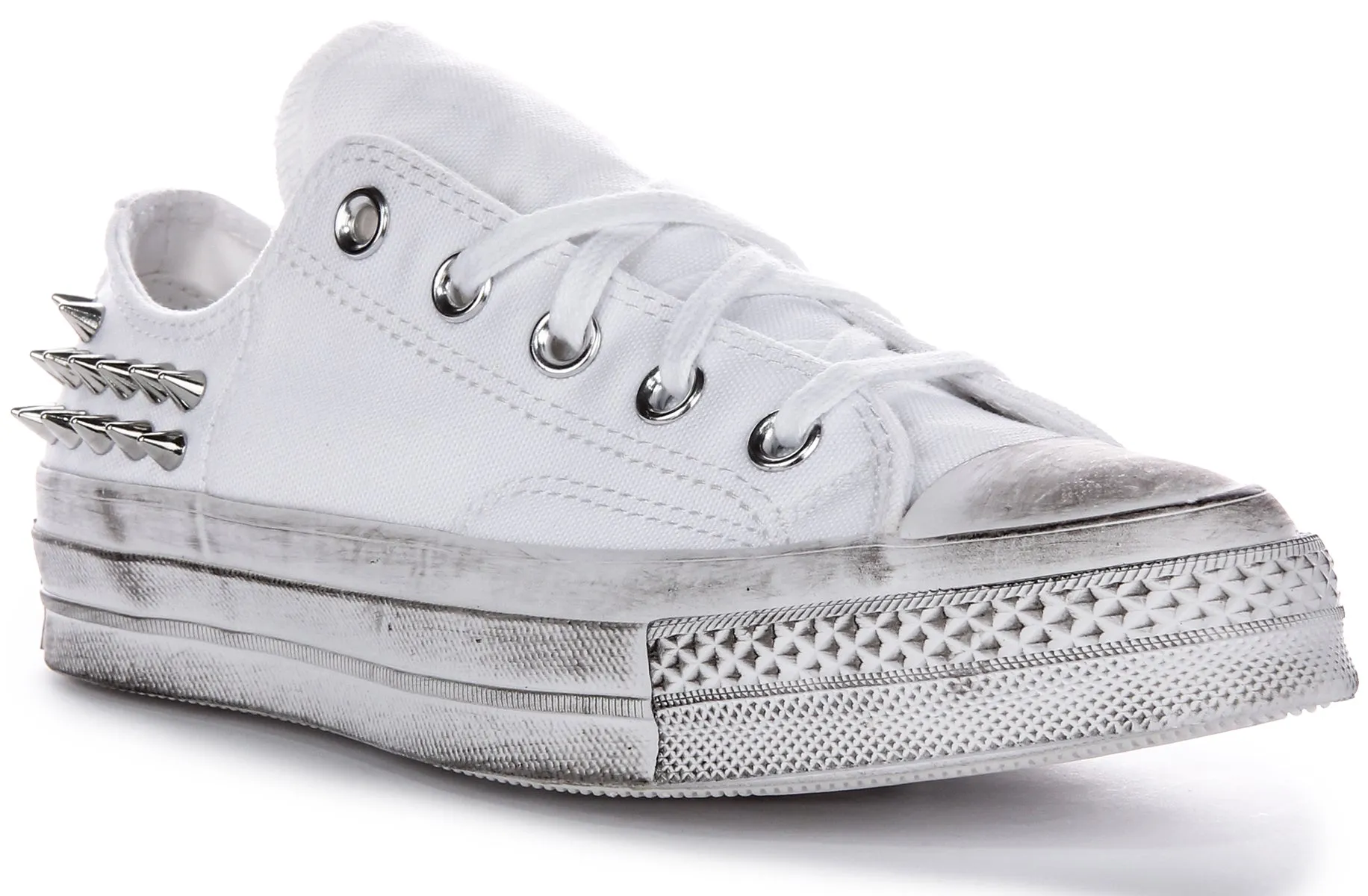 Converse Chuck 70s Vintage Studd A07208C in Weiß-Silber Schuhen Converse