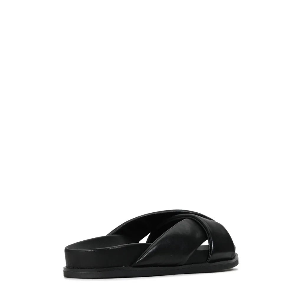 CROSS LEDER SLIDES SANDALEN