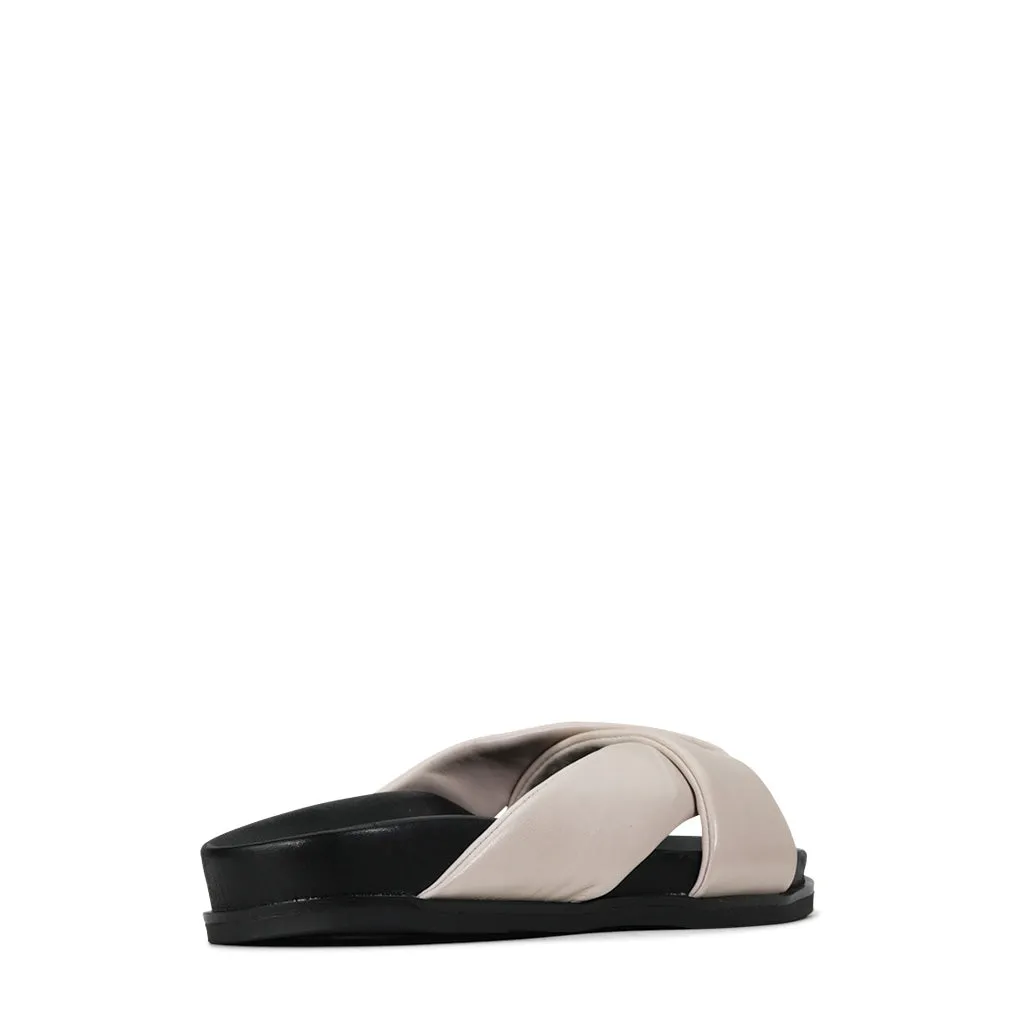 CROSS LEDER SLIDES SANDALEN