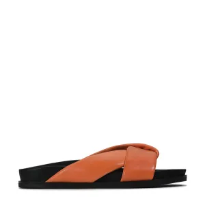 CROSS LEDER SLIDES SANDALEN