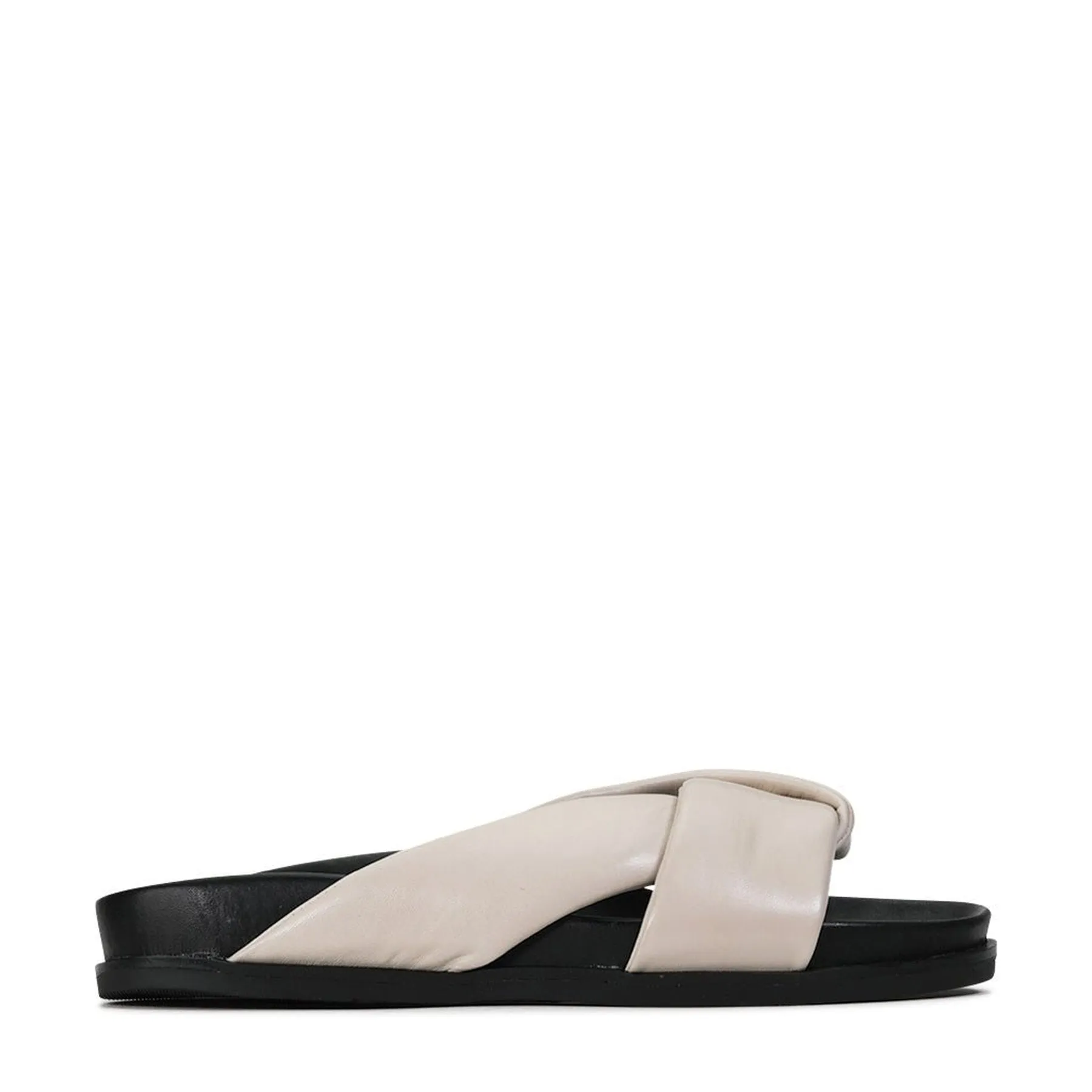 CROSS LEDER SLIDES SANDALEN