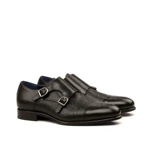 Dapperfam Schuhe DapperFam Monaco in Schwarz Herren Italienisches Leder & Italienisches Wildleder Doppelmonk