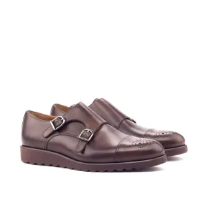 Dapperfam Schuhe DapperFam Monaco in Dunkelbraun Herren Italienisches Leder Doppelmonk