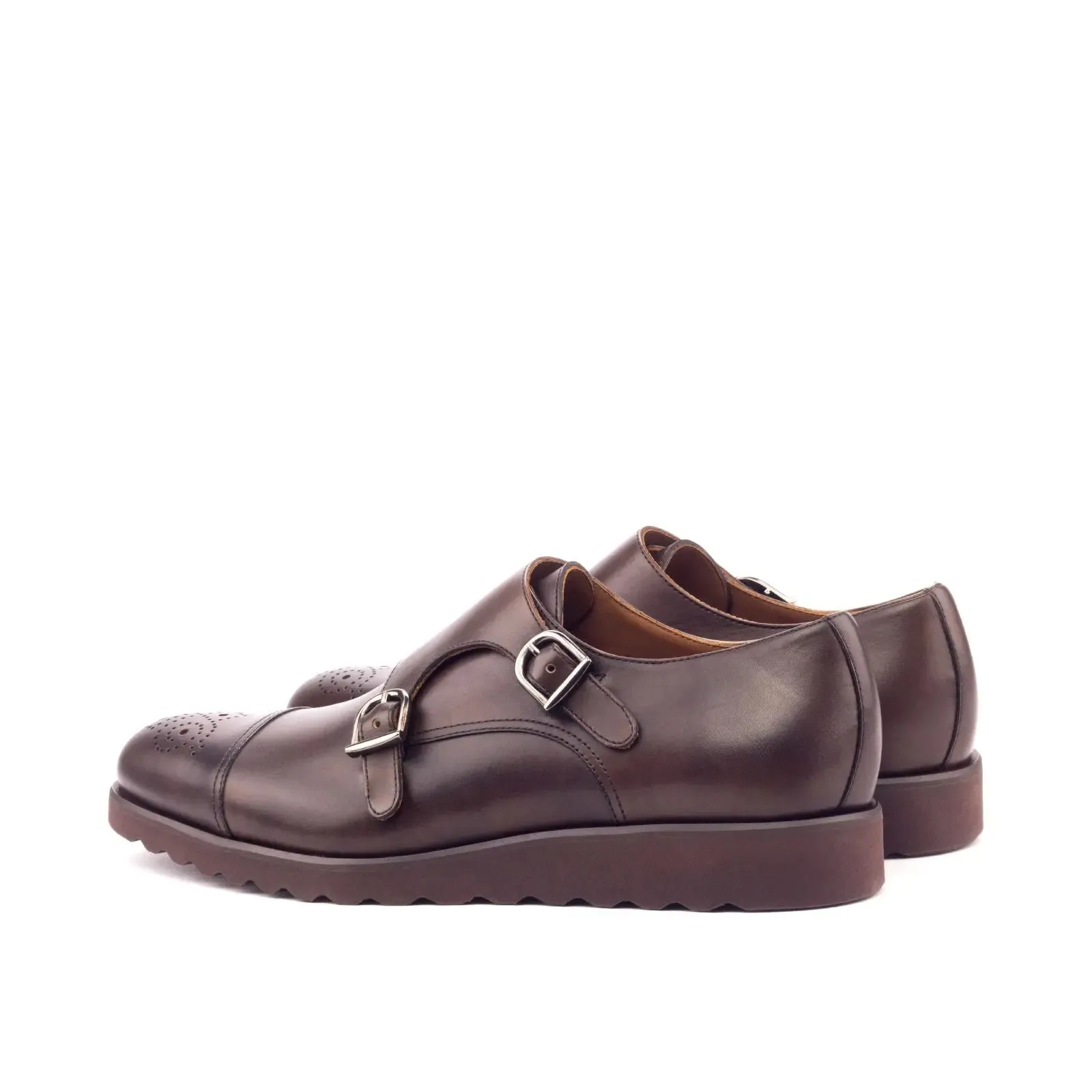 Dapperfam Schuhe DapperFam Monaco in Dunkelbraun Herren Italienisches Leder Doppelmonk