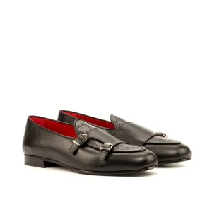Dapperfam Schuhe DapperFam Rialto in Schwarz Herren Italienische Leder Mönchsschlappen