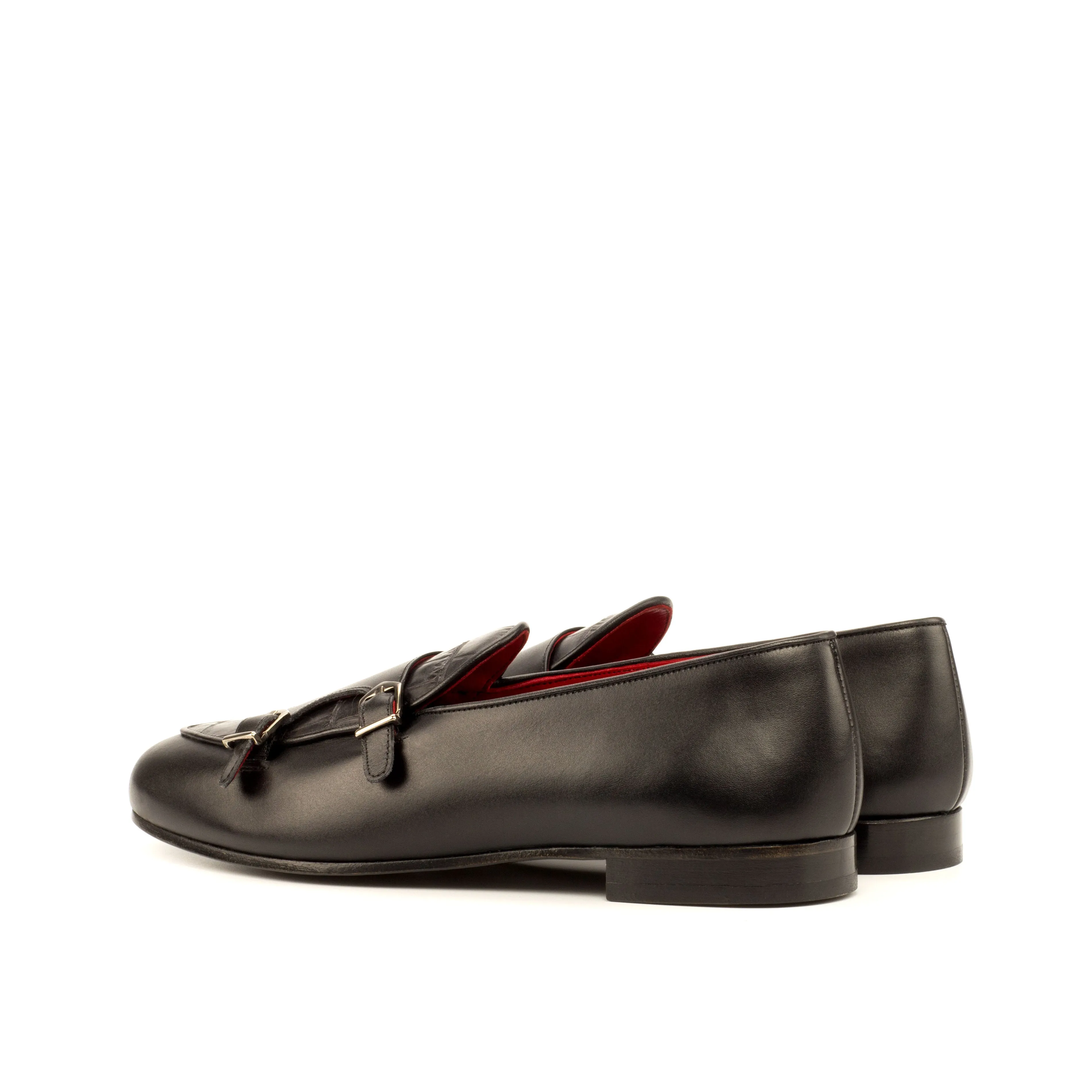Dapperfam Schuhe DapperFam Rialto in Schwarz Herren Italienische Leder Mönchsschlappen