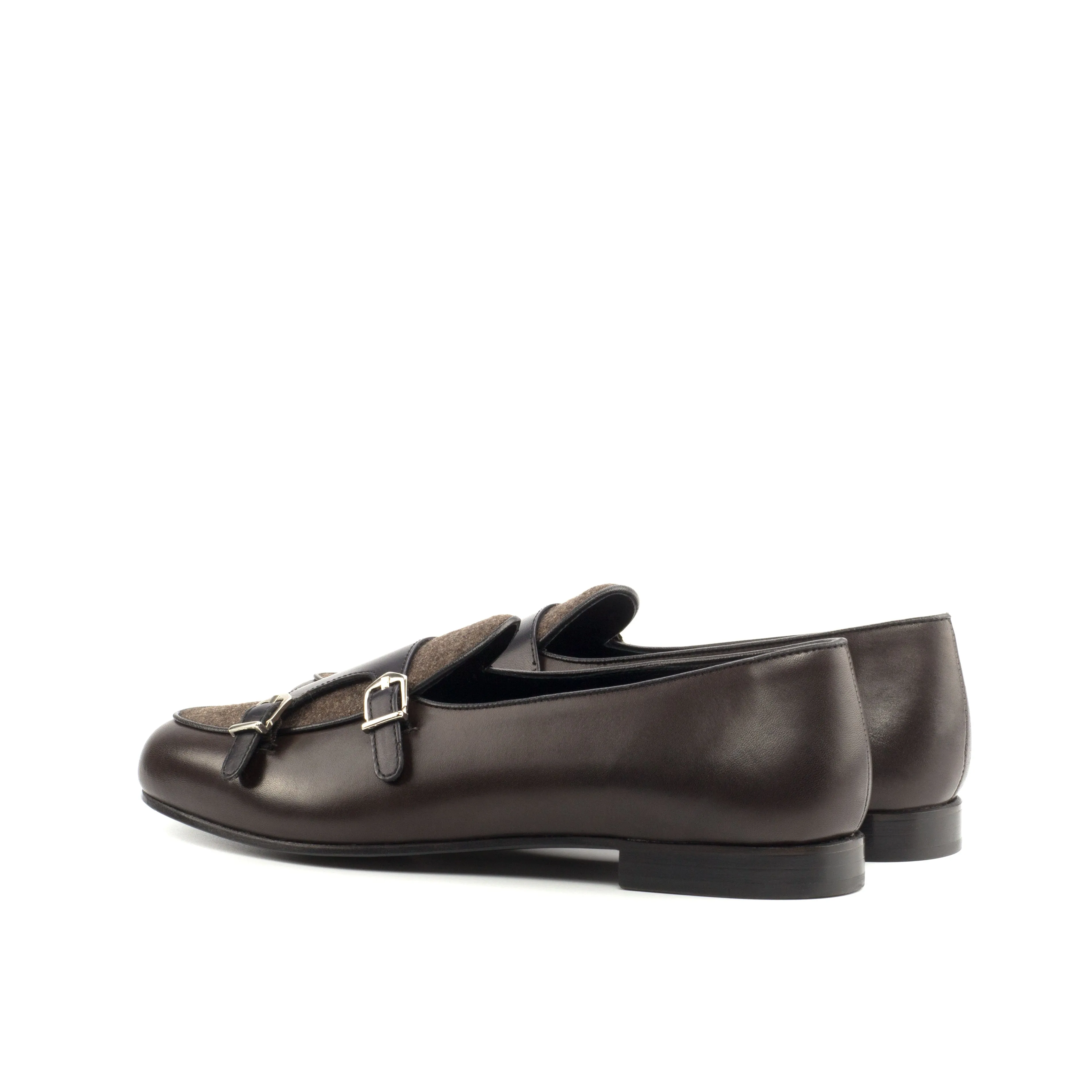 Dapperfam Schuhe DapperFam Rialto in Braun / Dunkelbraun / Schwarz Herren Flanell & Italienisches Leder Mönchsschlappen