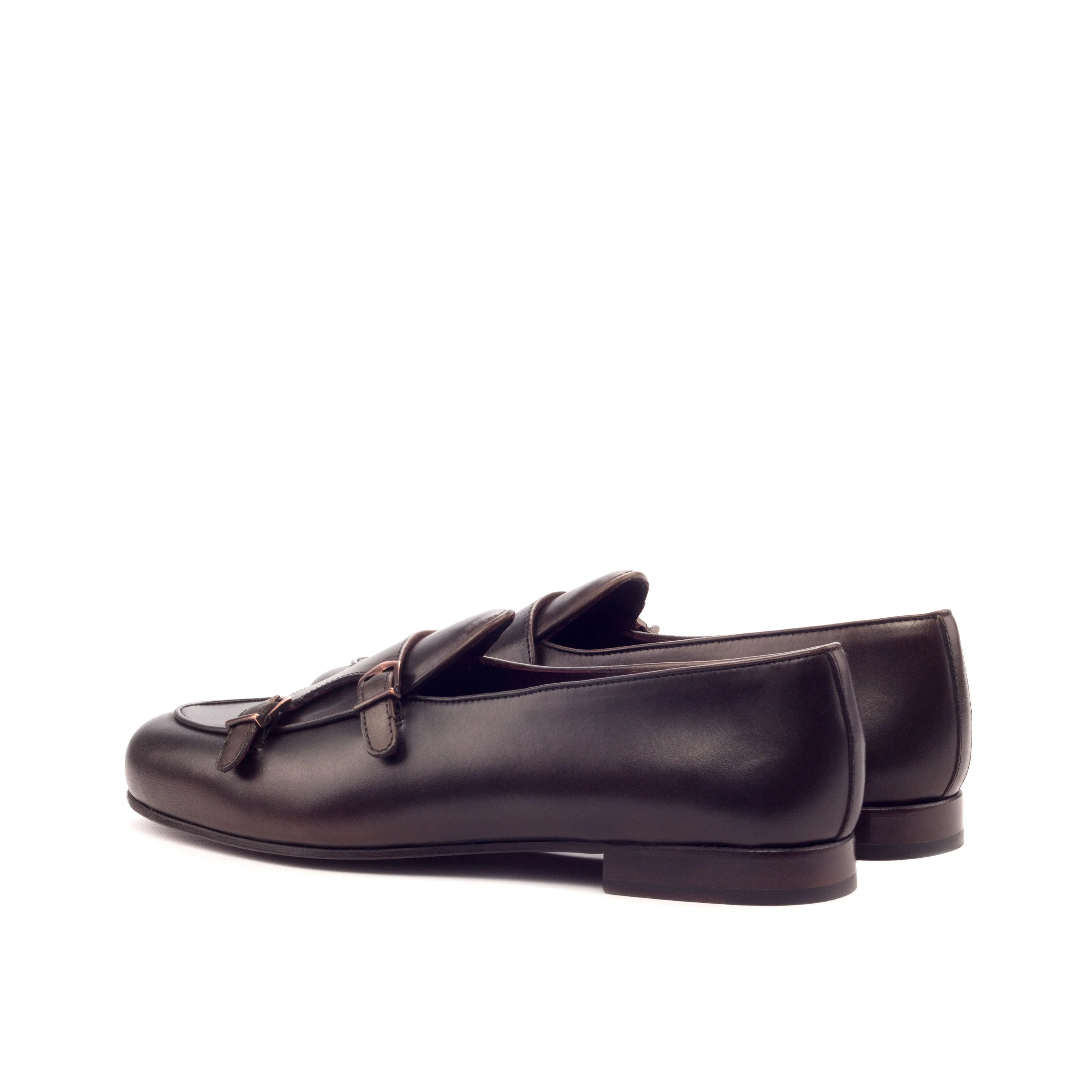 Dapperfam Schuhe DapperFam Rialto in Dunkelbraun Herren Italienische Leder Mönchsschlappen