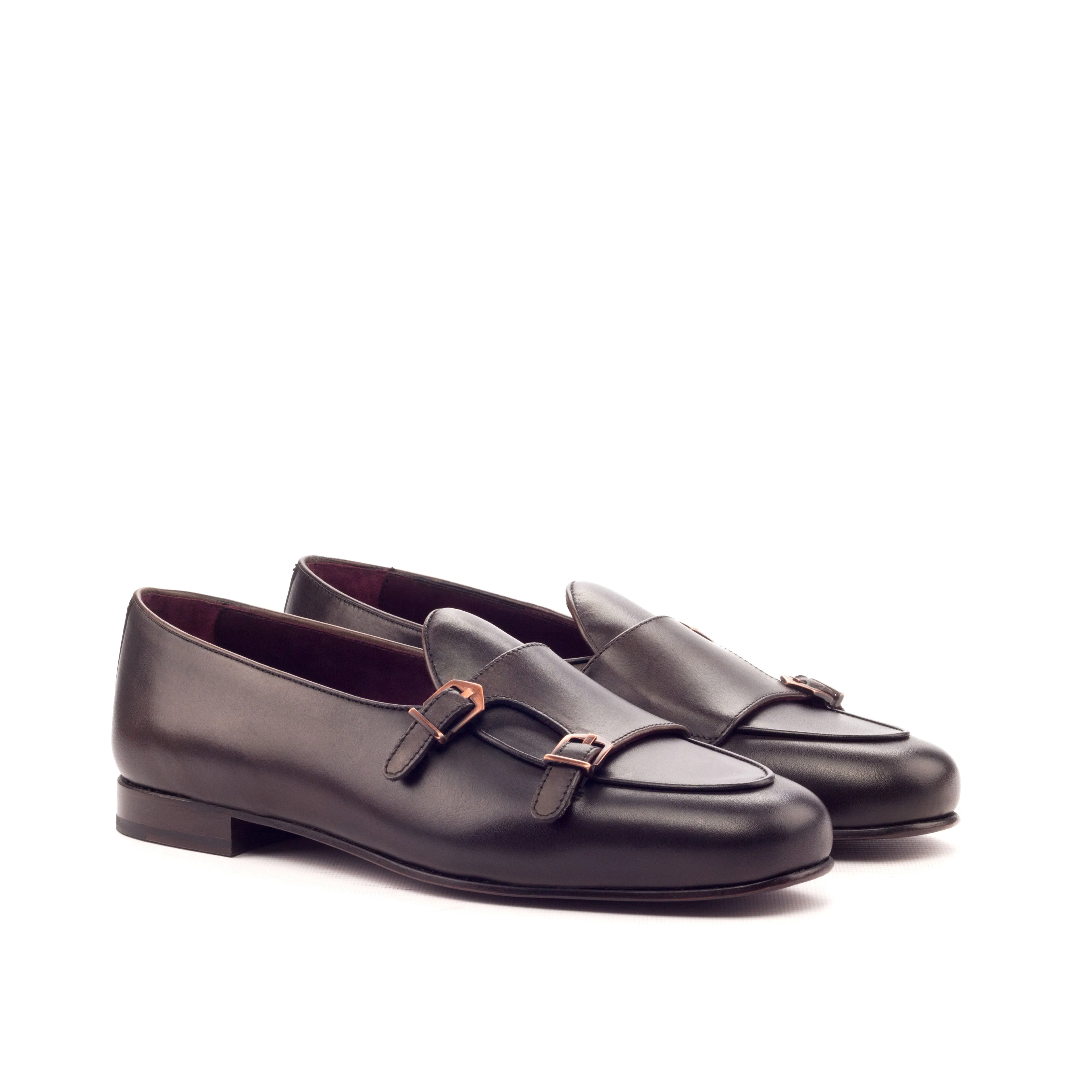 Dapperfam Schuhe DapperFam Rialto in Dunkelbraun Herren Italienische Leder Mönchsschlappen