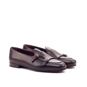 Dapperfam Schuhe DapperFam Rialto in Dunkelbraun Herren Italienische Leder Mönchsschlappen