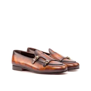 Dapperfam Schuhe DapperFam Rialto in Feuer Herren-Handbemalte Patina Mönchsschlappen