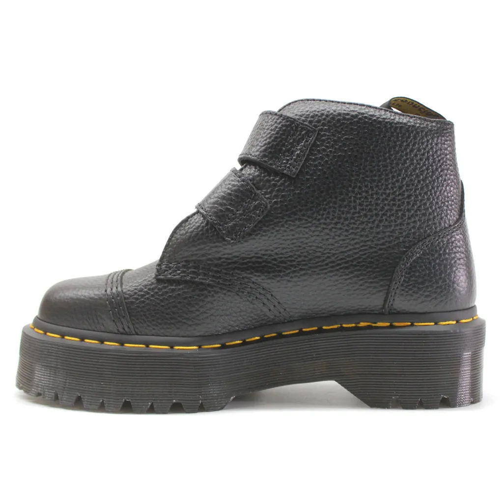 Dr. Martens Devon Flower Milled Nappa Leder Plateaustiefel für Damen