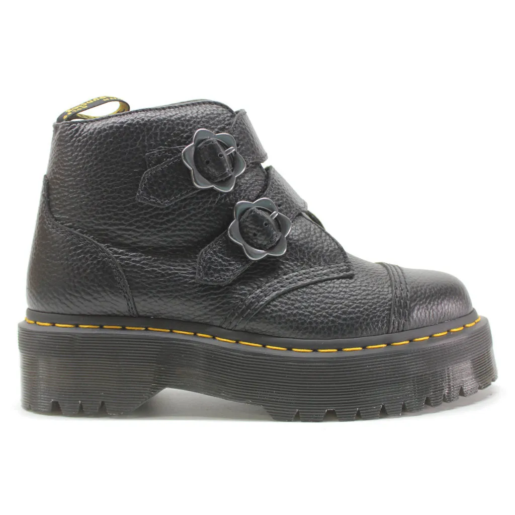 Dr. Martens Devon Flower Milled Nappa Leder Plateaustiefel für Damen