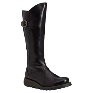 Fly London Mol 2 Leder Stiefel mit Reißverschluss für Damen, knielang