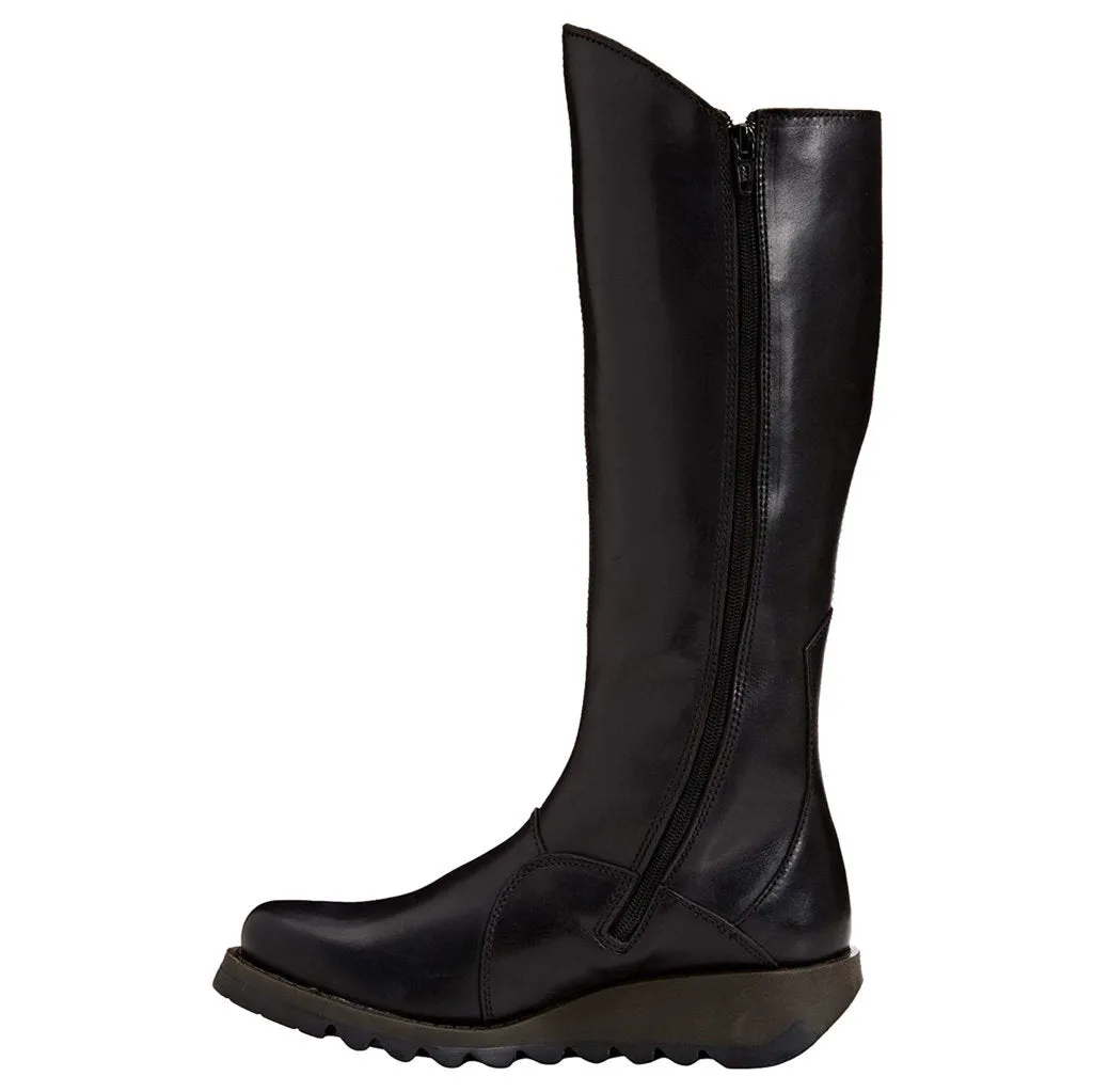 Fly London Mol 2 Leder Stiefel mit Reißverschluss für Damen, knielang