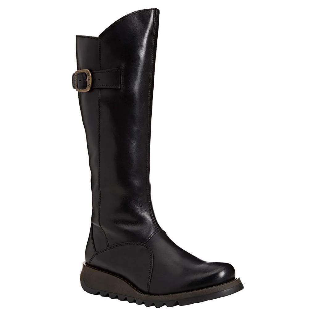 Fly London Mol 2 Leder Stiefel mit Reißverschluss für Damen, knielang