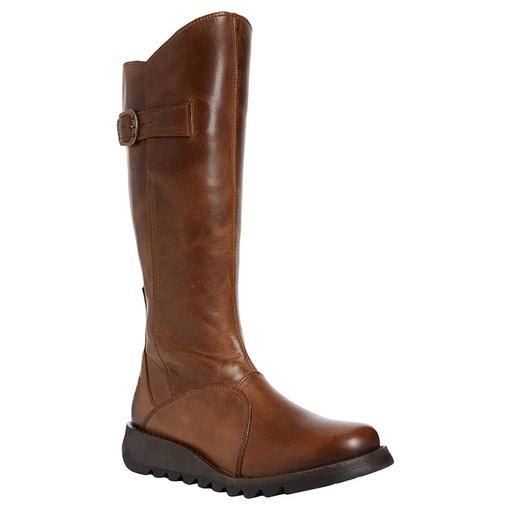Fly London Mol 2 Leder Stiefel mit Reißverschluss für Damen, knielang
