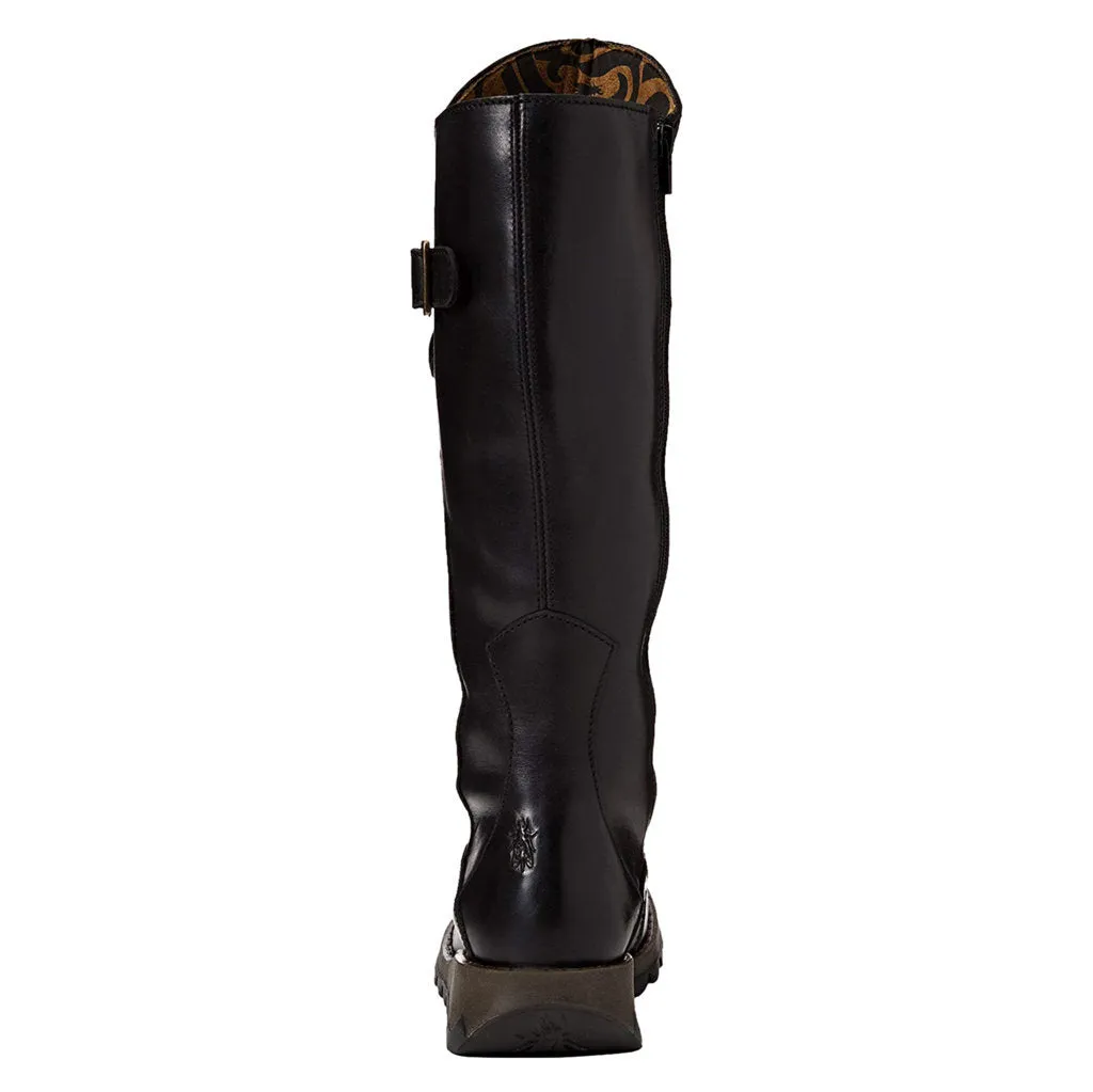 Fly London Mol 2 Leder Stiefel mit Reißverschluss für Damen, knielang