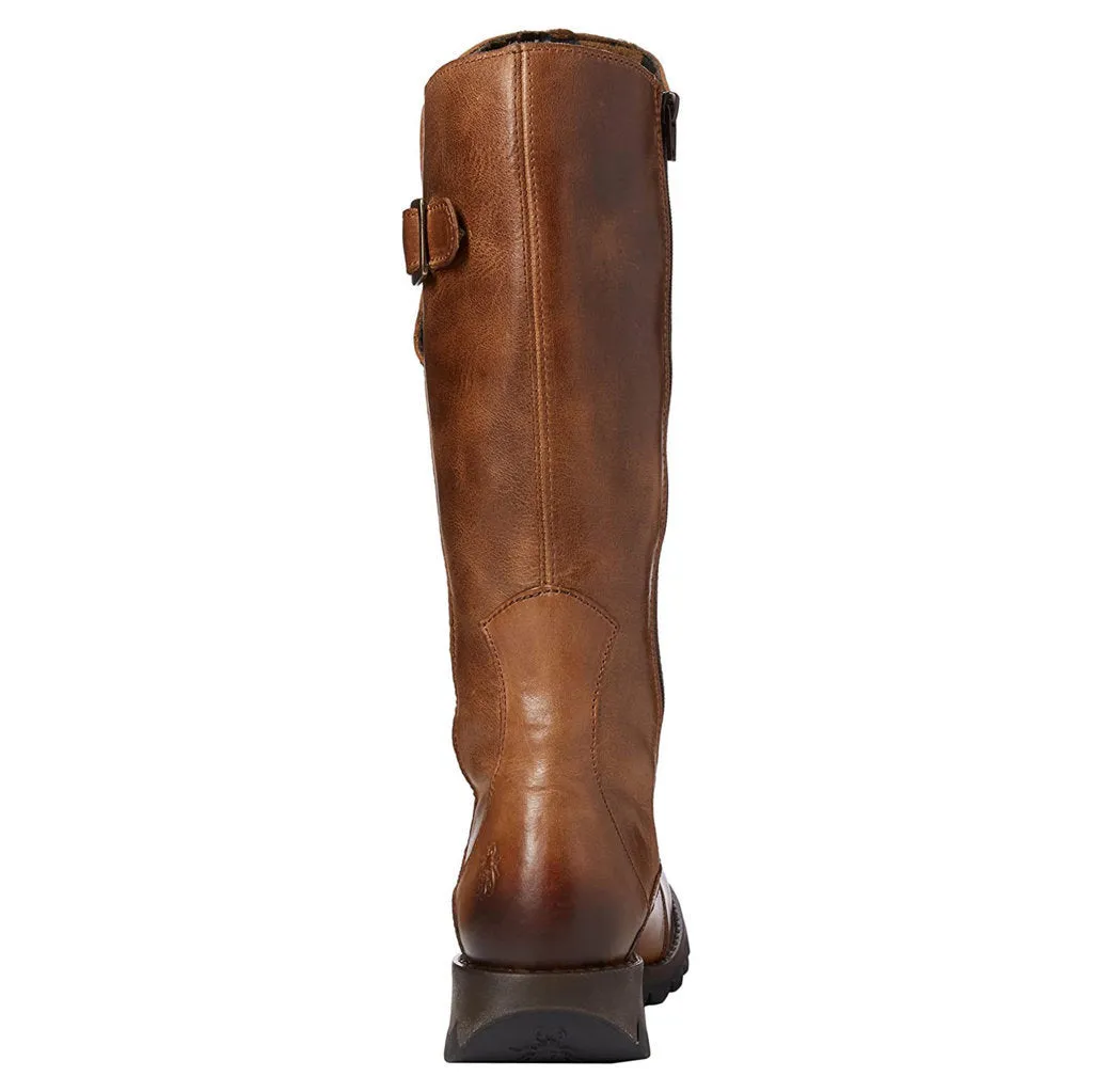 Fly London Mol 2 Leder Stiefel mit Reißverschluss für Damen, knielang