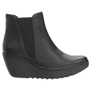 Fly London Yoss Wildleder Damen Keilabsatz Chelsea Stiefel