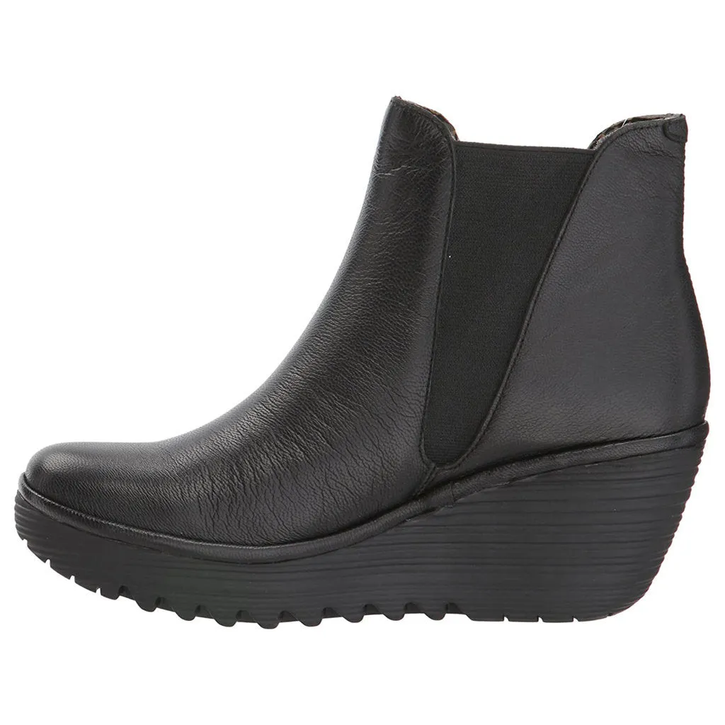 Fly London Yoss Wildleder Damen Keilabsatz Chelsea Stiefel