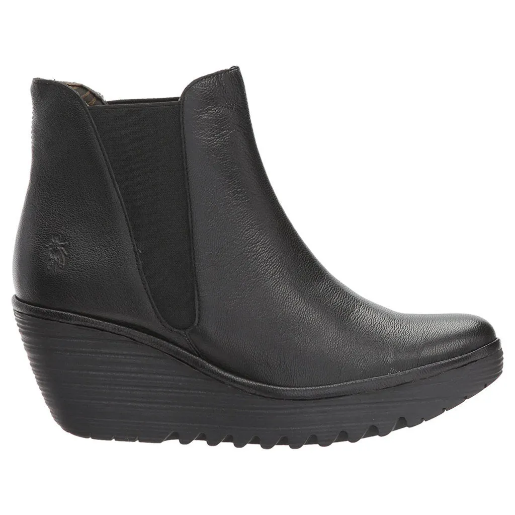 Fly London Yoss Wildleder Damen Keilabsatz Chelsea Stiefel