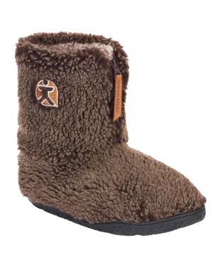 Gosling Schnee-Spitzen Sherpa Pantoffelstiefel in gewaschener Dunkelschokolade