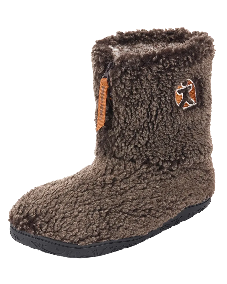 Gosling Schnee-Spitzen Sherpa Pantoffelstiefel in gewaschener Dunkelschokolade