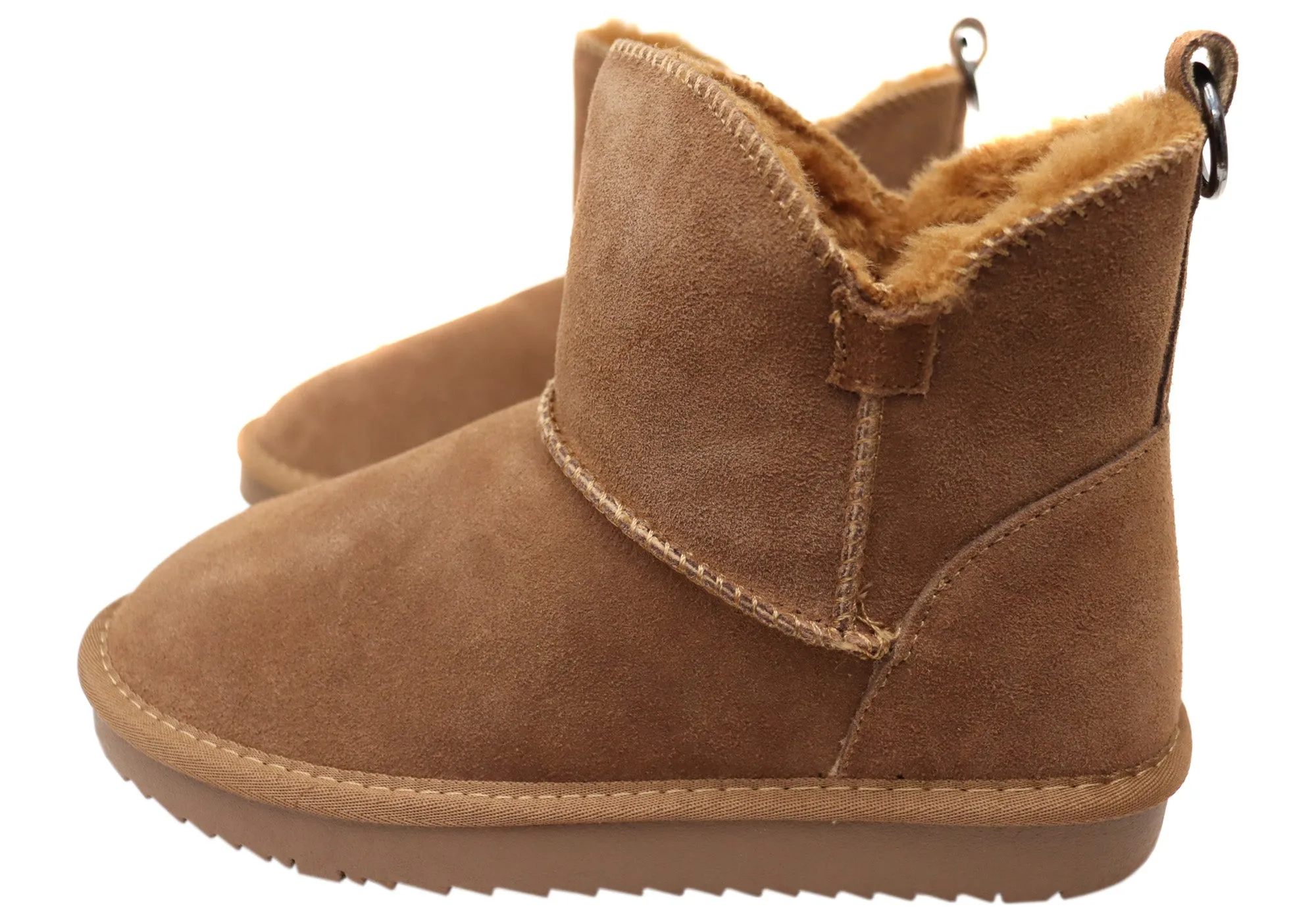 Grosby Nahil Damen Warme Bequeme Hauslederstiefel Pantoffeln Grosby Schuhe
